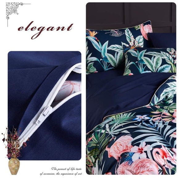 Tropical Flamingos 3-Piece Quilted Bedding Set NCU0TL875